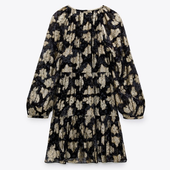 Zara Voluminous Printed Dress Size M - Picture 3 of 10